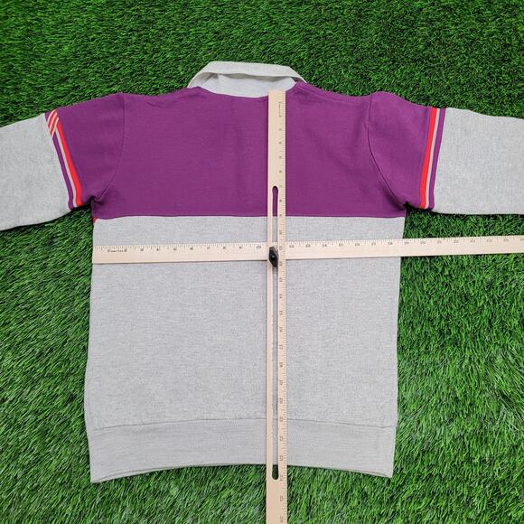 Vintage 90s MOD Blank Sweatshirt XS/S 19x23 Gray Colorblock - Picture 4 of 10